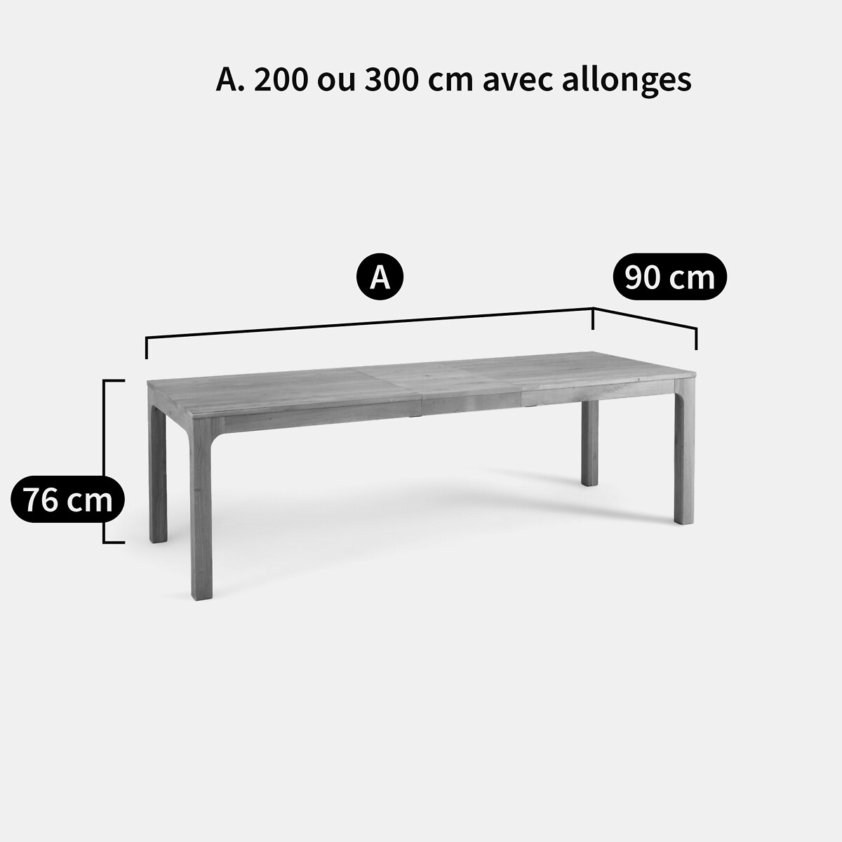 Table à allonges, en chêne massif, 8 à 12 couverts, THÉADORA chêne, AM.PM