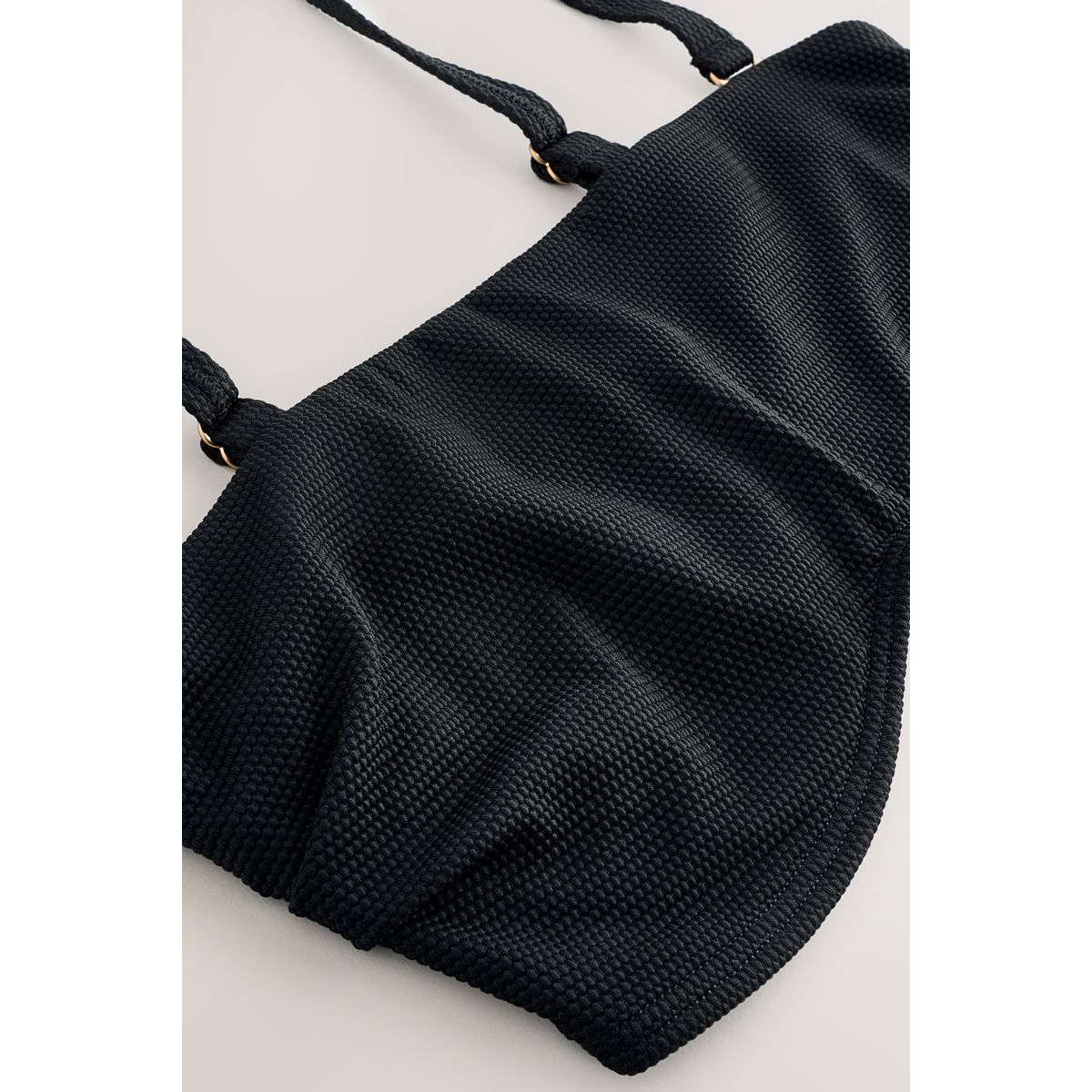 Haut de bikini bandeau piqué noir, NEXT