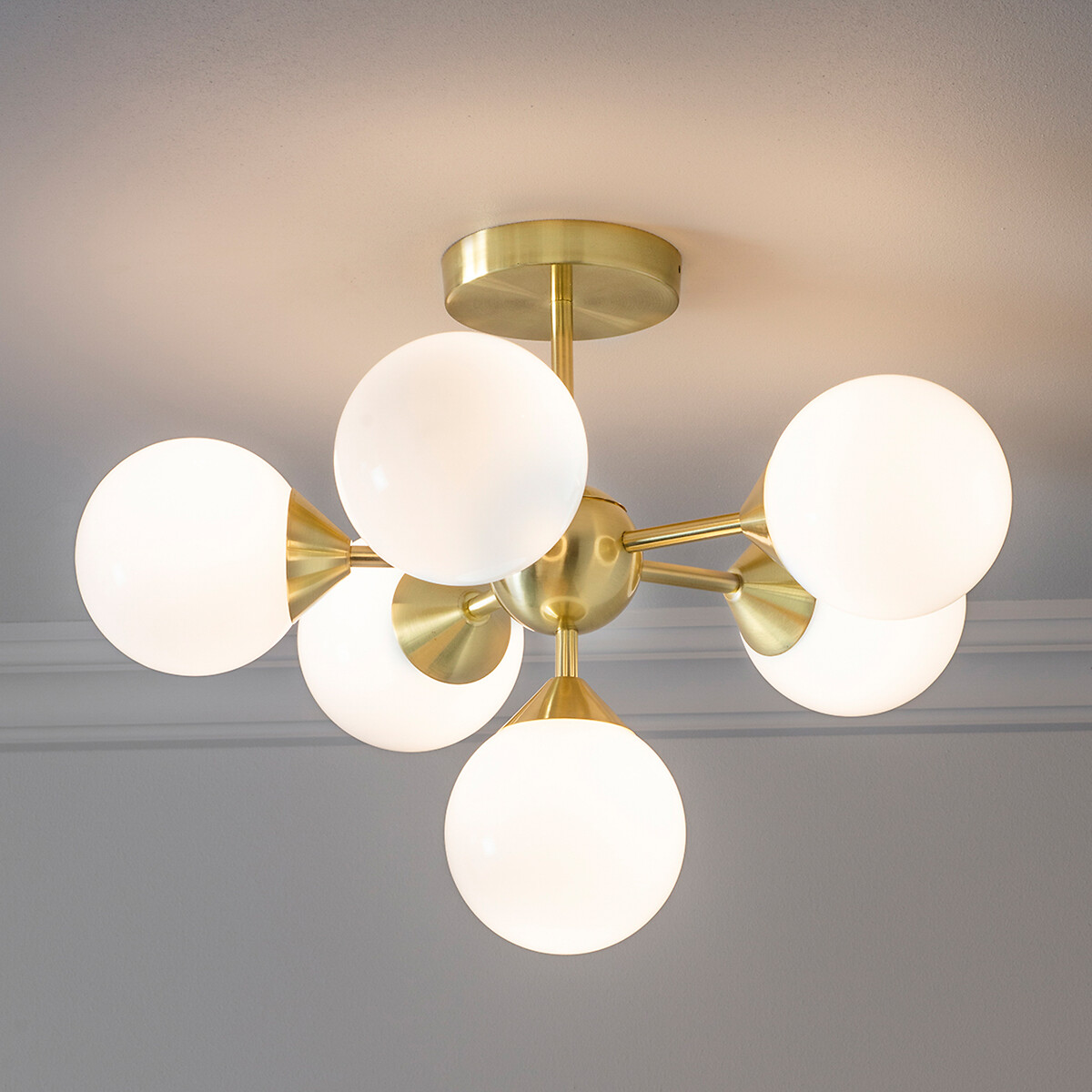 Orson 6-Light Opal Glass Ceiling Light gold-coloured, ÉDITÉ