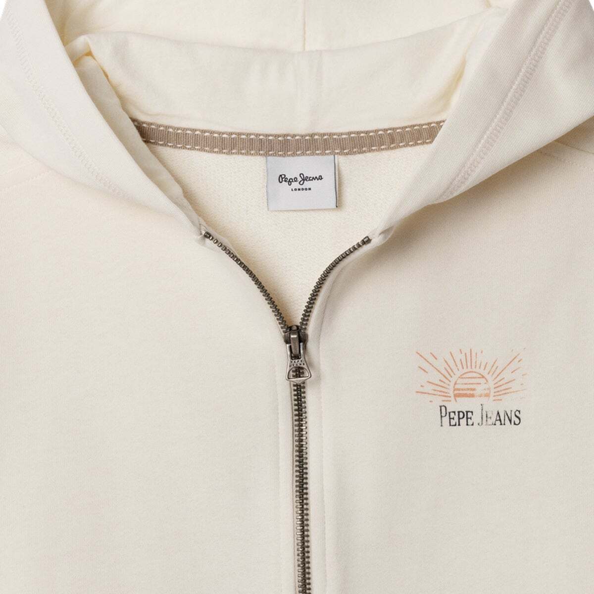 Sweat À Capuche Et Fermeture Éclair Coupe Décontractée souris blanche, PEPE JEANS