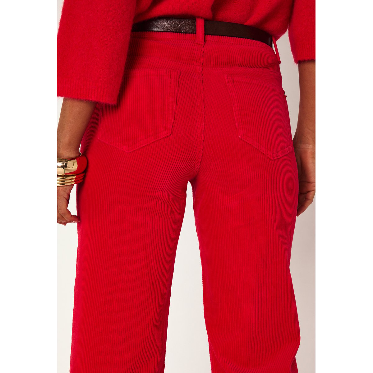 Pantalon en velours côtelé TRISTAN rouge, Maison 123