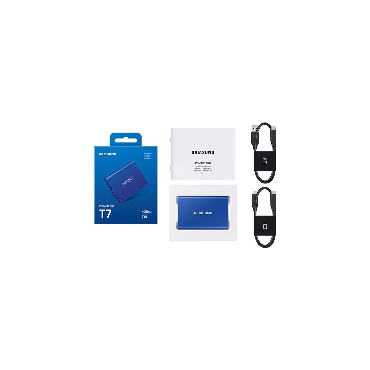 Disque SSD externe Portable 1To T7 1To bleu indigo bleu, SAMSUNG
