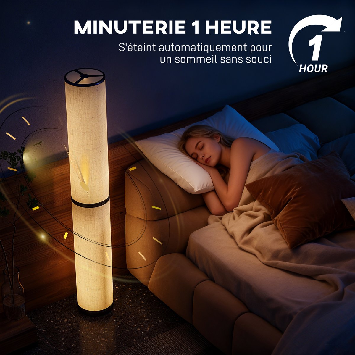 Lampadaire Acier Beige beige, HOMCOM