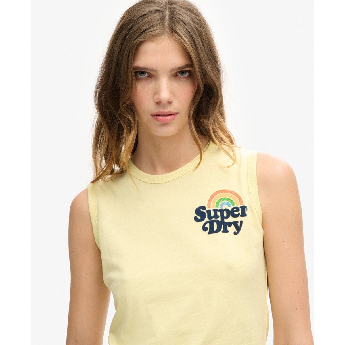 Débardeur Vintage Rainbow jaune île, SUPERDRY