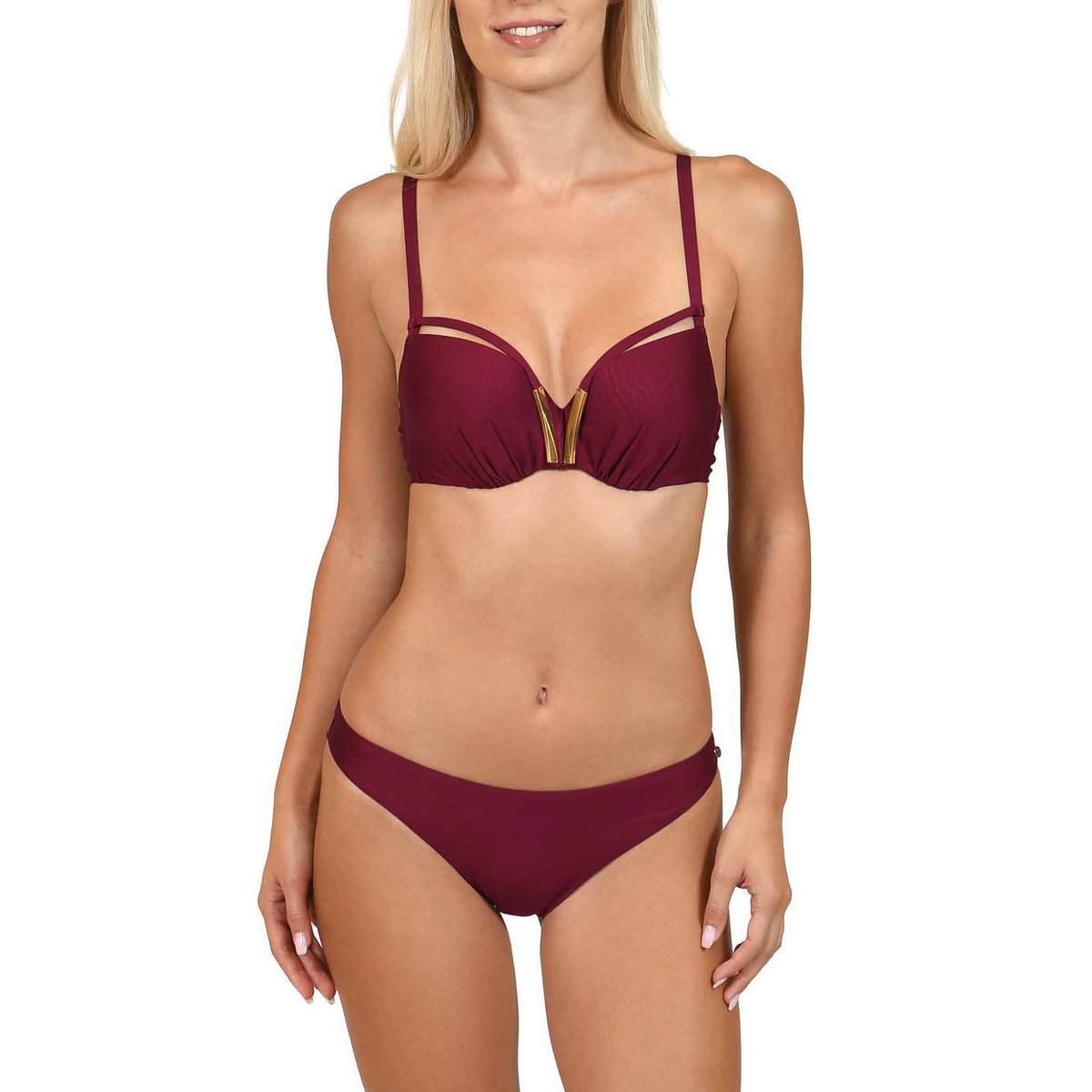 Haut maillot de bain préformé Bari bordeaux, LISCA