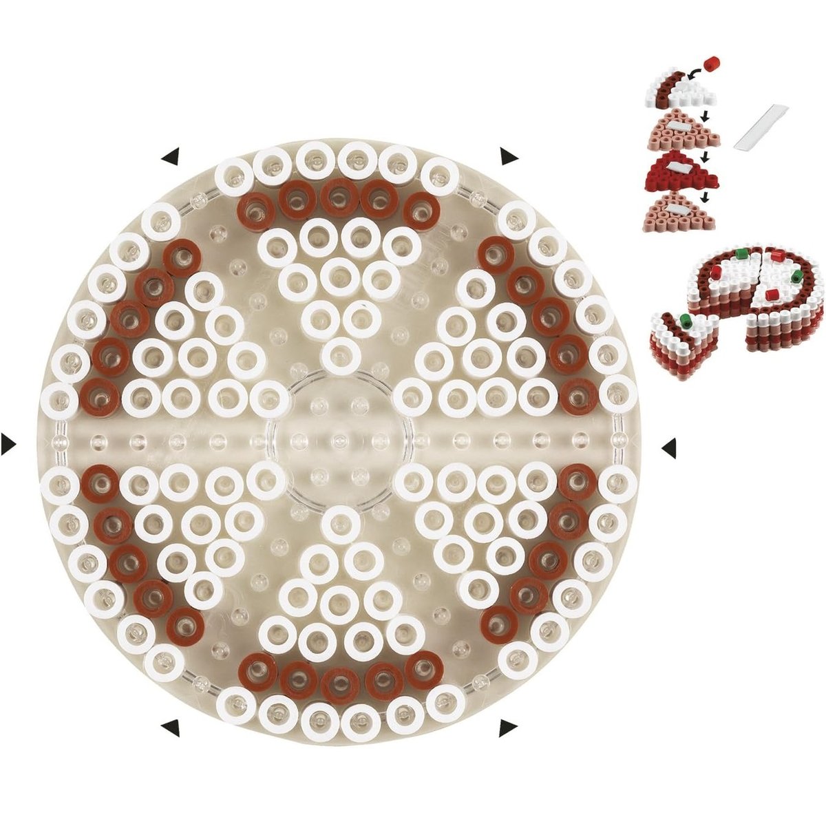 Plaque grande ronde perles plastique Midi blanc, HAMA