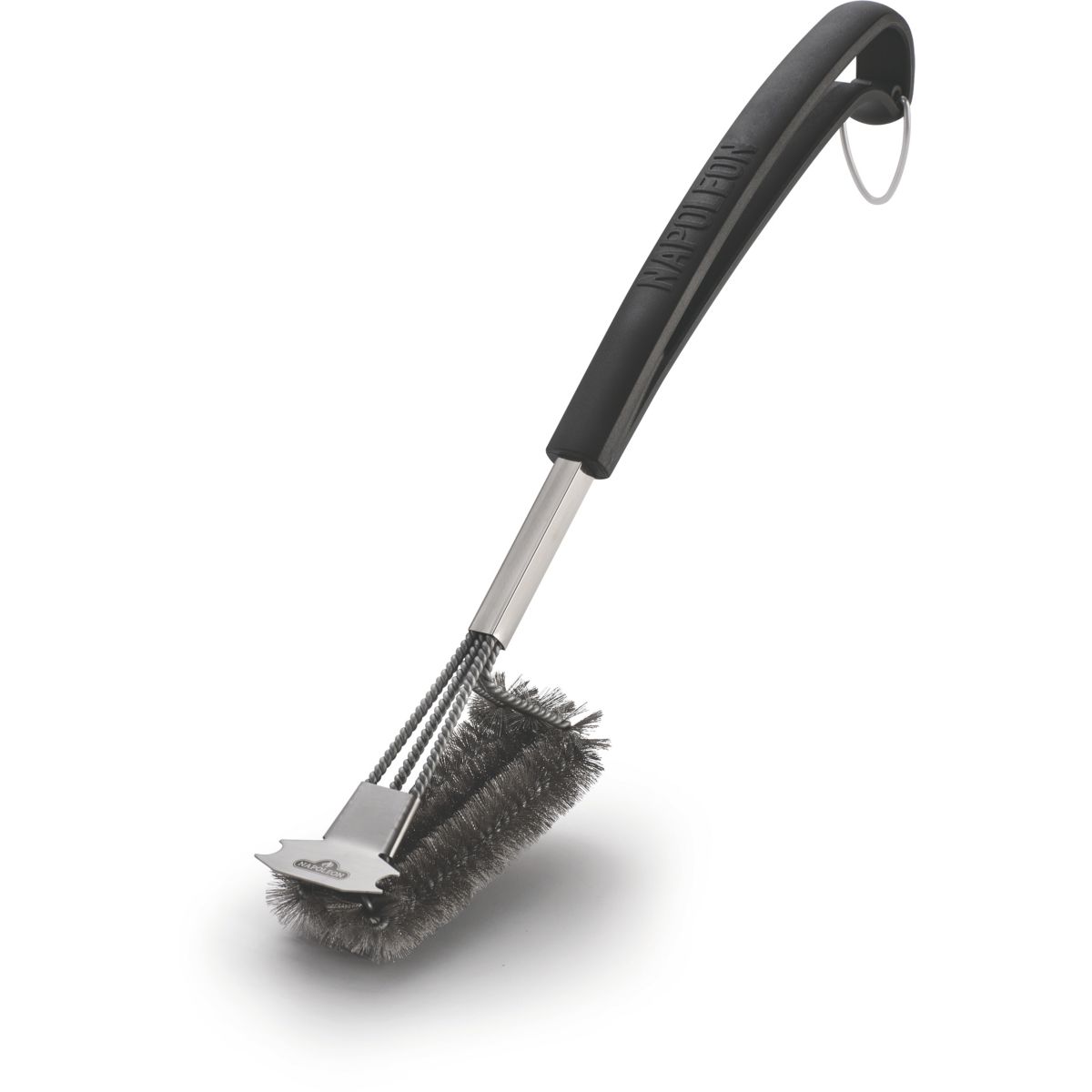 Brosse barbecue en inox avec racloir 62063 noir, NAPOLEON