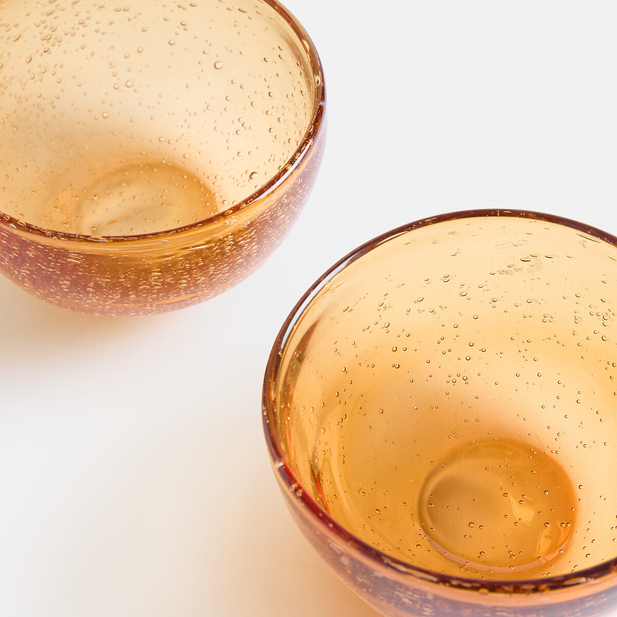 Lot de 4 bols, en verre bullé coloré, FARAJI ambre/bordeaux, LA REDOUTE INTERIEURS