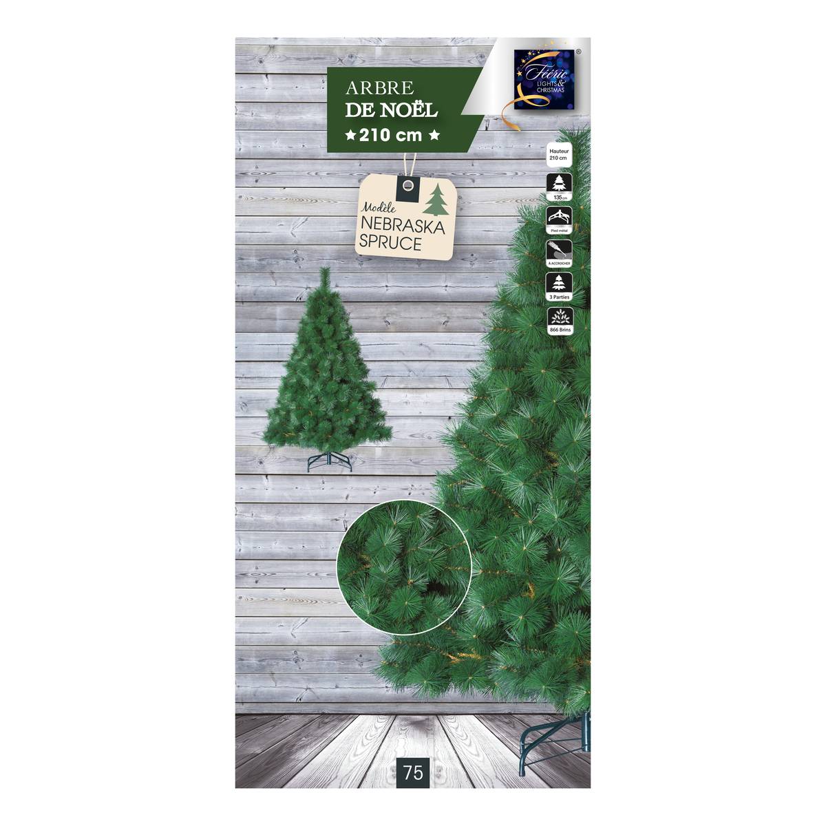 Sapin Nebraska Spruce 210 cm vert, FEERIC LIGHTS & CHRISTMAS