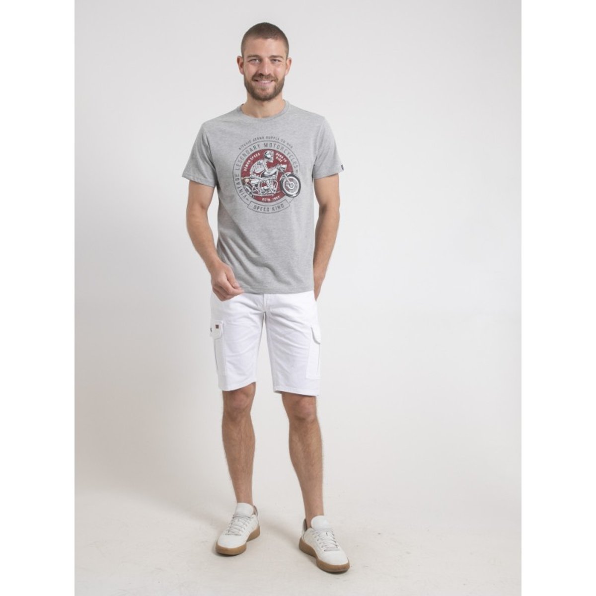 T-shirt Col Rond Pur Coton Nelizio gris, RITCHIE