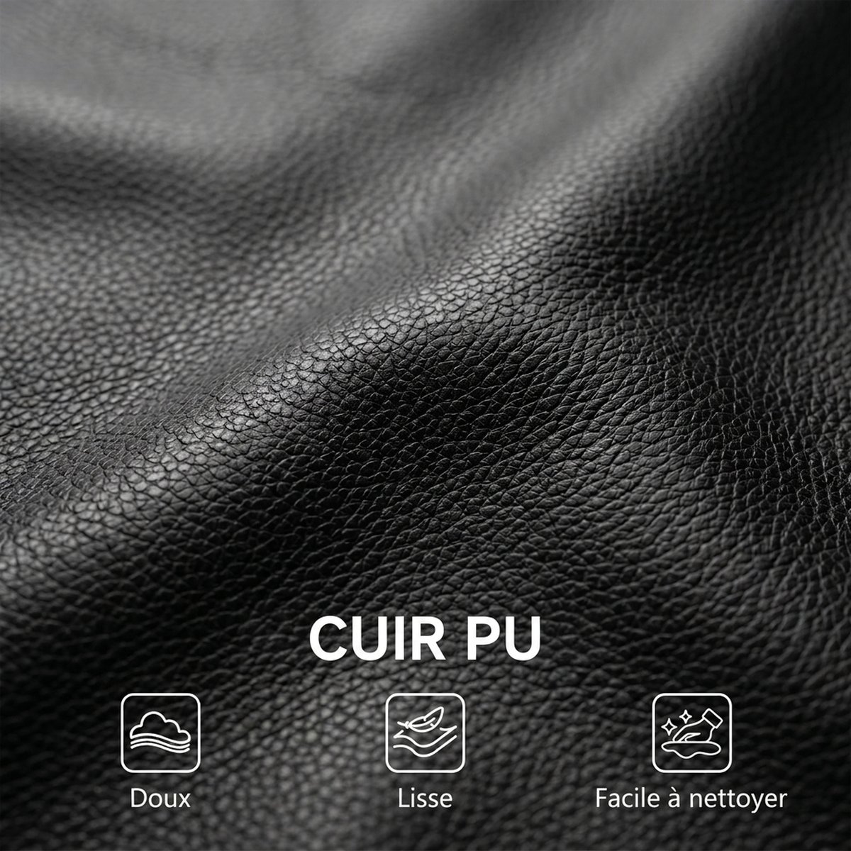 Chaise de bureau PU Noir noir, HOMCOM