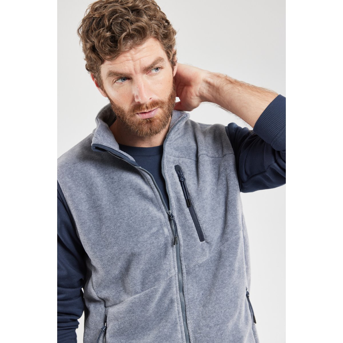 Veste polaire sans manches PAIMPOL gris chine, BERMUDES