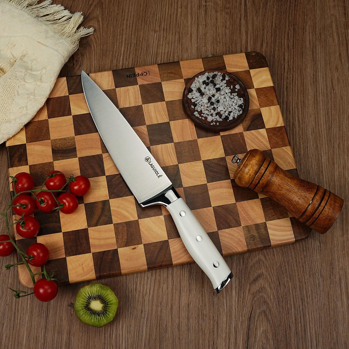 Couteau de chef blanc 34cm - "Elégance" couleur unique, LAGUIOLE CUISSON