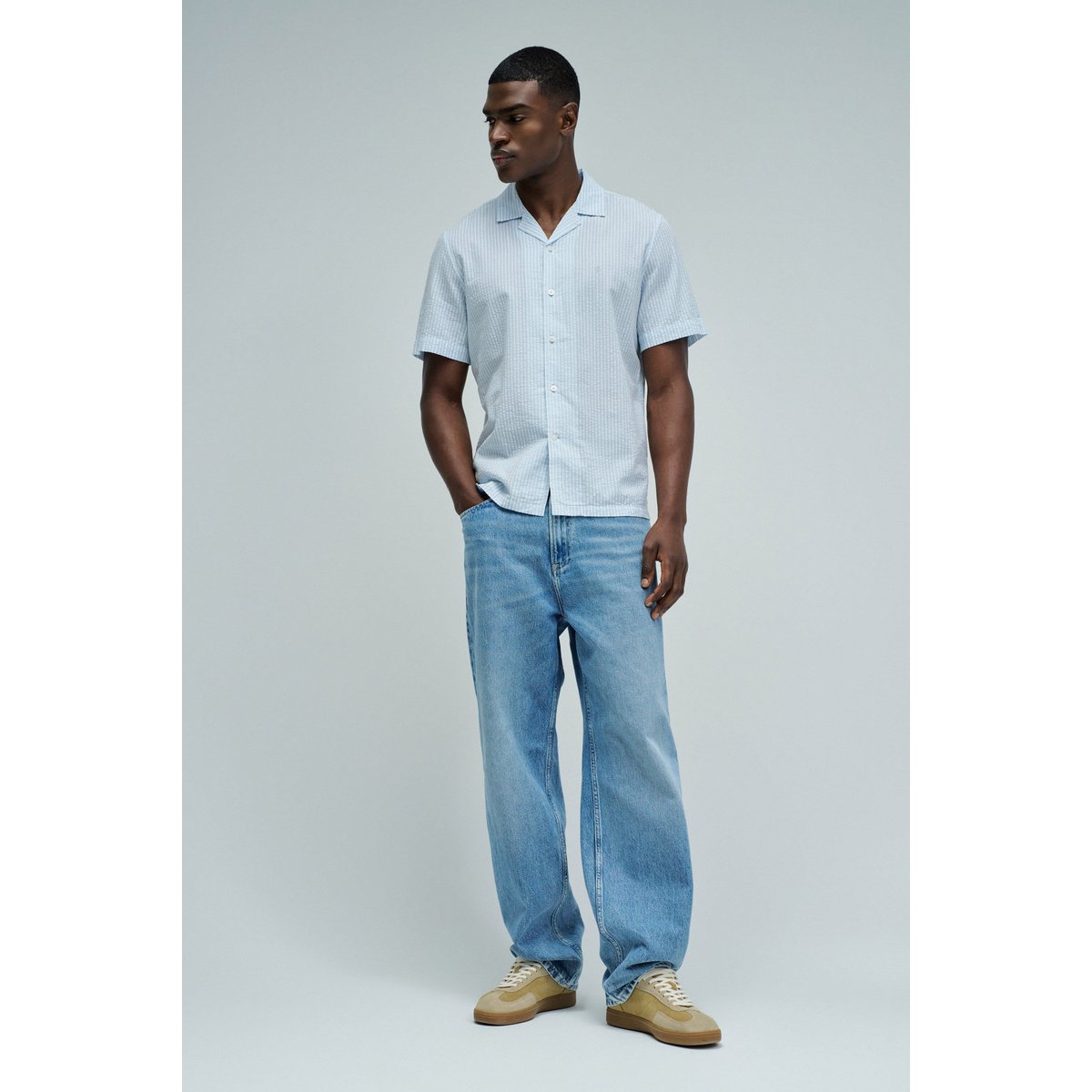 CHEMISE À MANCHES COURTES bleu marine, SALSA JEANS