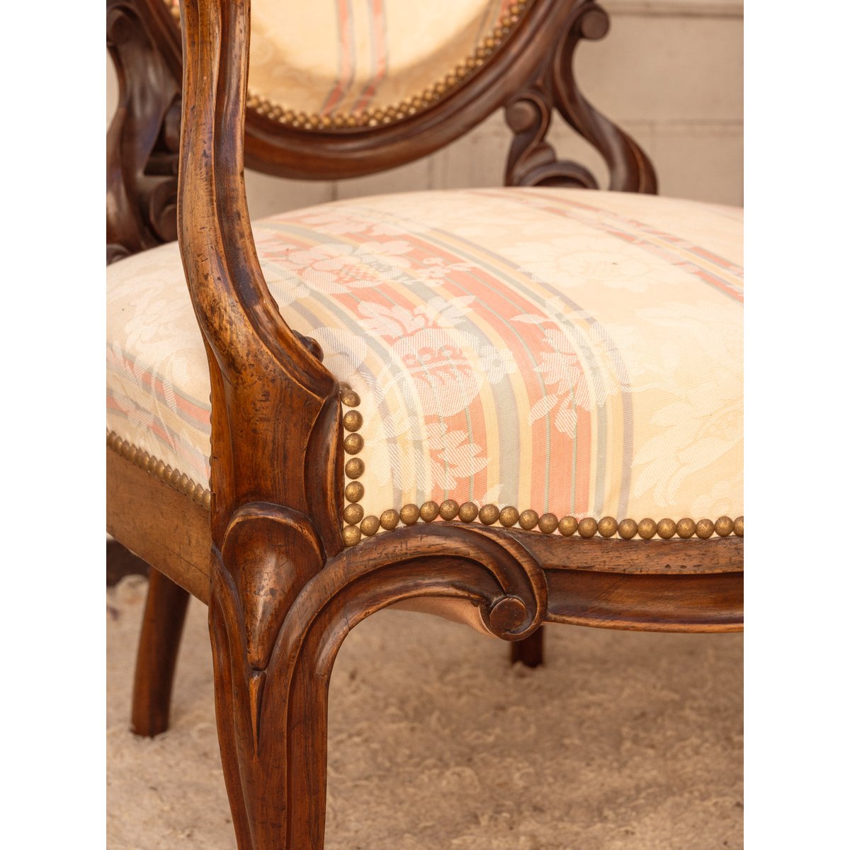 Paire de fauteuils Napoléon III en bois Ernest N°1487 - Bon état bois foncé, DEBONGOUT