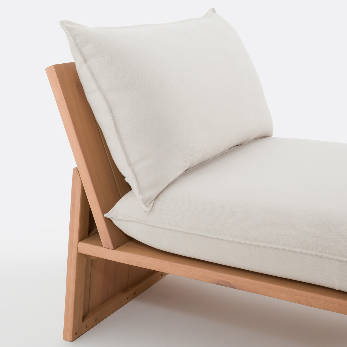 Méridienne de jardin en eucalyptus, avec coussins, BRUT coloris naturel, LA REDOUTE INTERIEURS