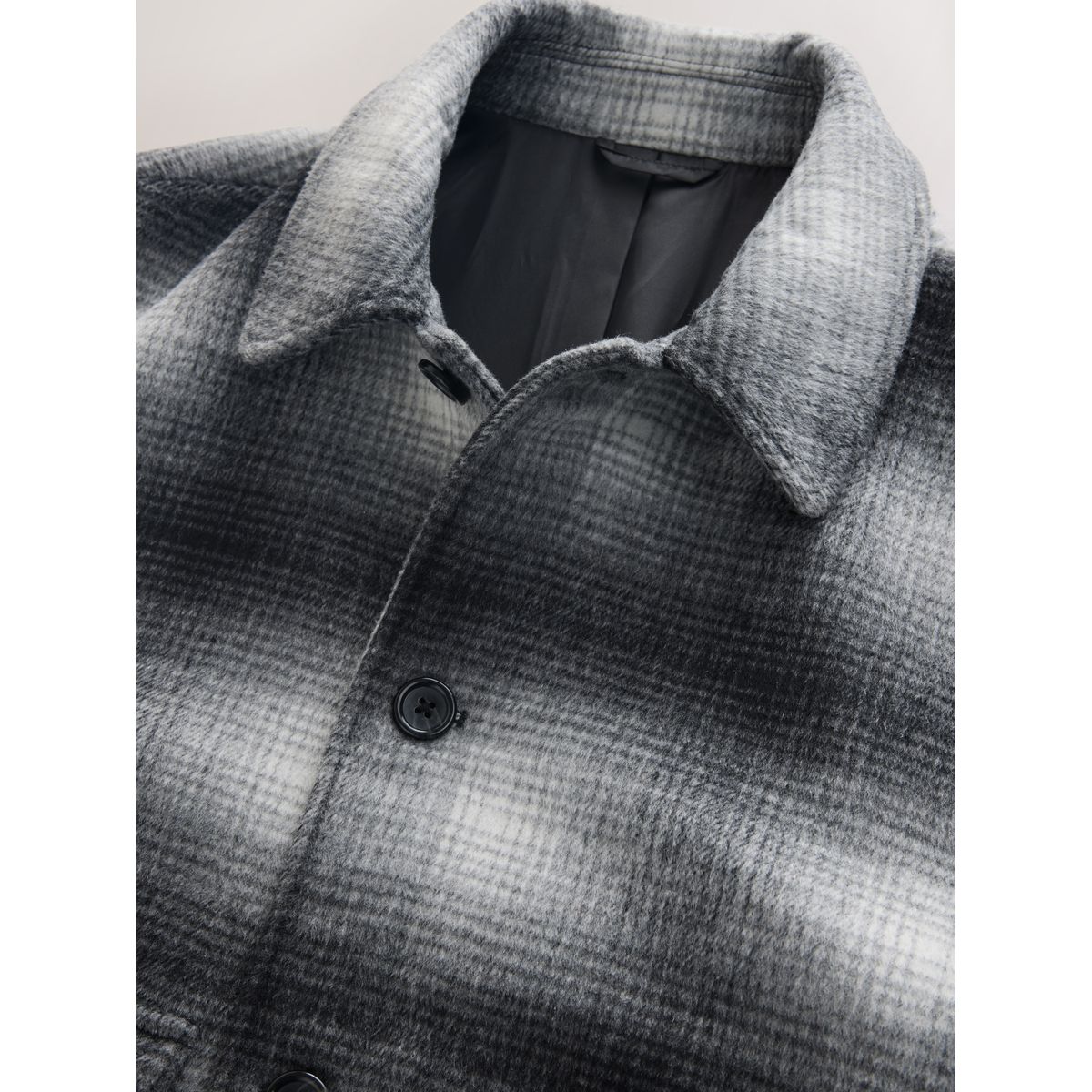 Veste à carreaux en laine mélangée douce noir/blanc, NEXT