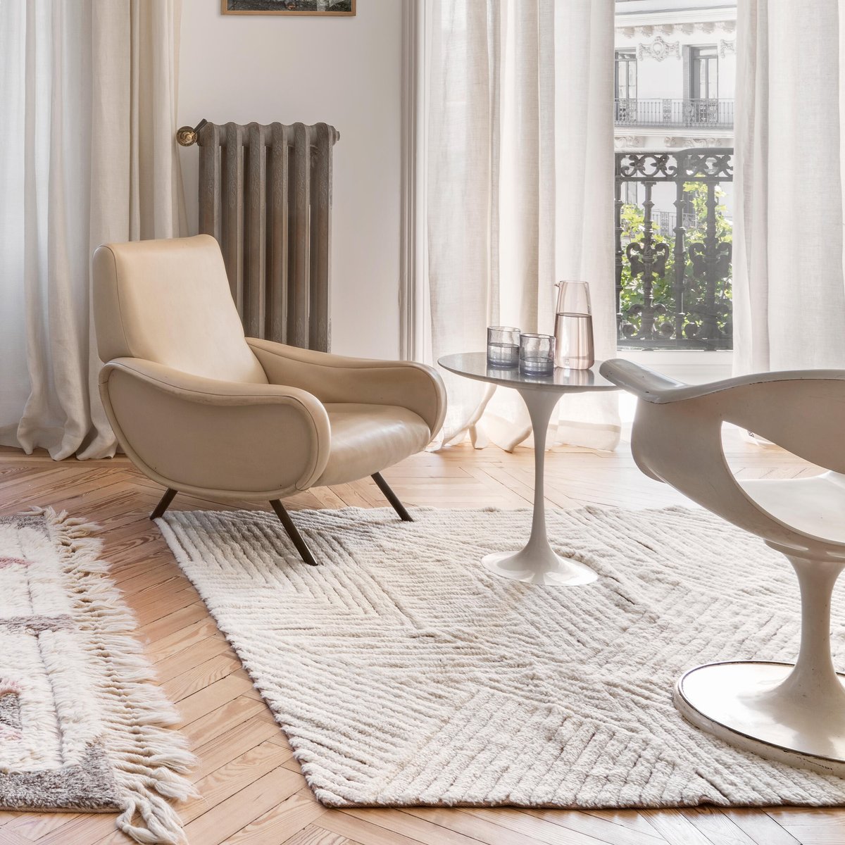 Tapis Lainable Rectangulaire FIELDS beige, LORENA CANALS