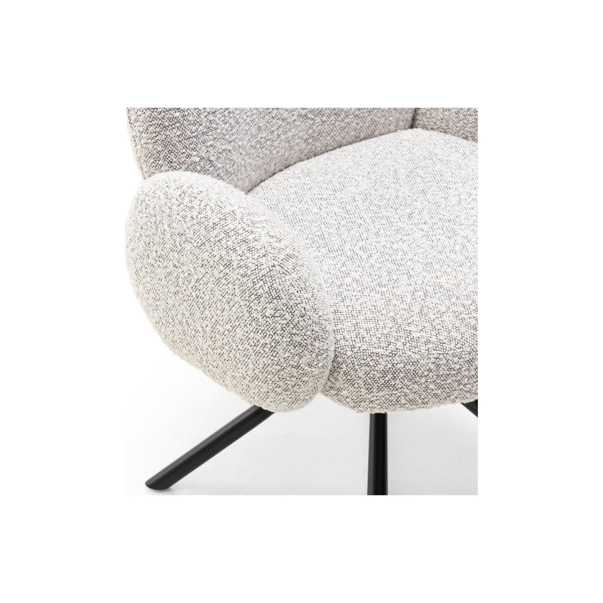 Chaise pivotante en tissu, FINEST gris clair et noir, RECOLLECTION