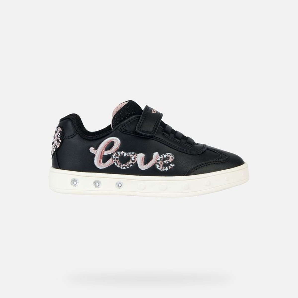 Baskets J SKYLIN noir/rose clair, GEOX