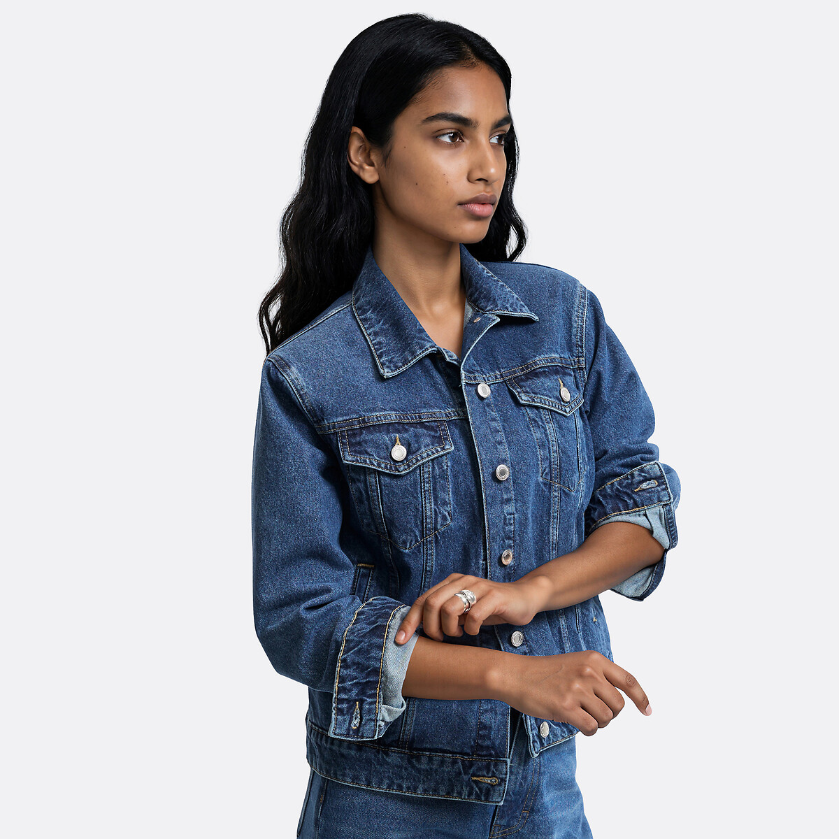 Jeansvest stoned blauw, LA REDOUTE COLLECTIONS