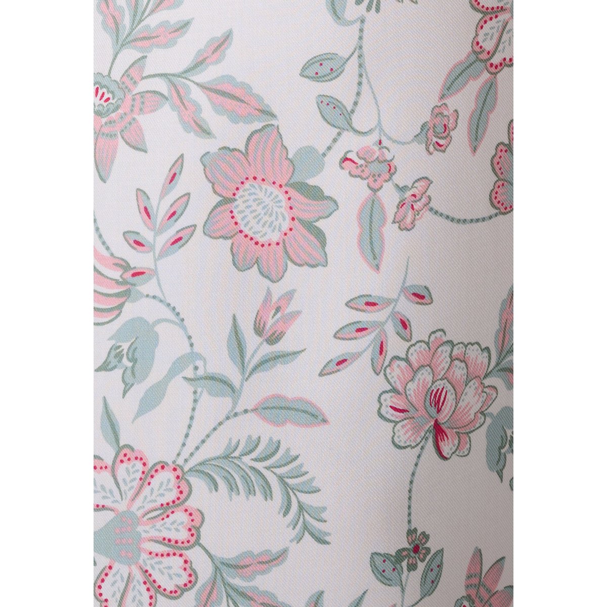 Chemise de nuit en pure viscose blanc bleu fleuri, DAMART
