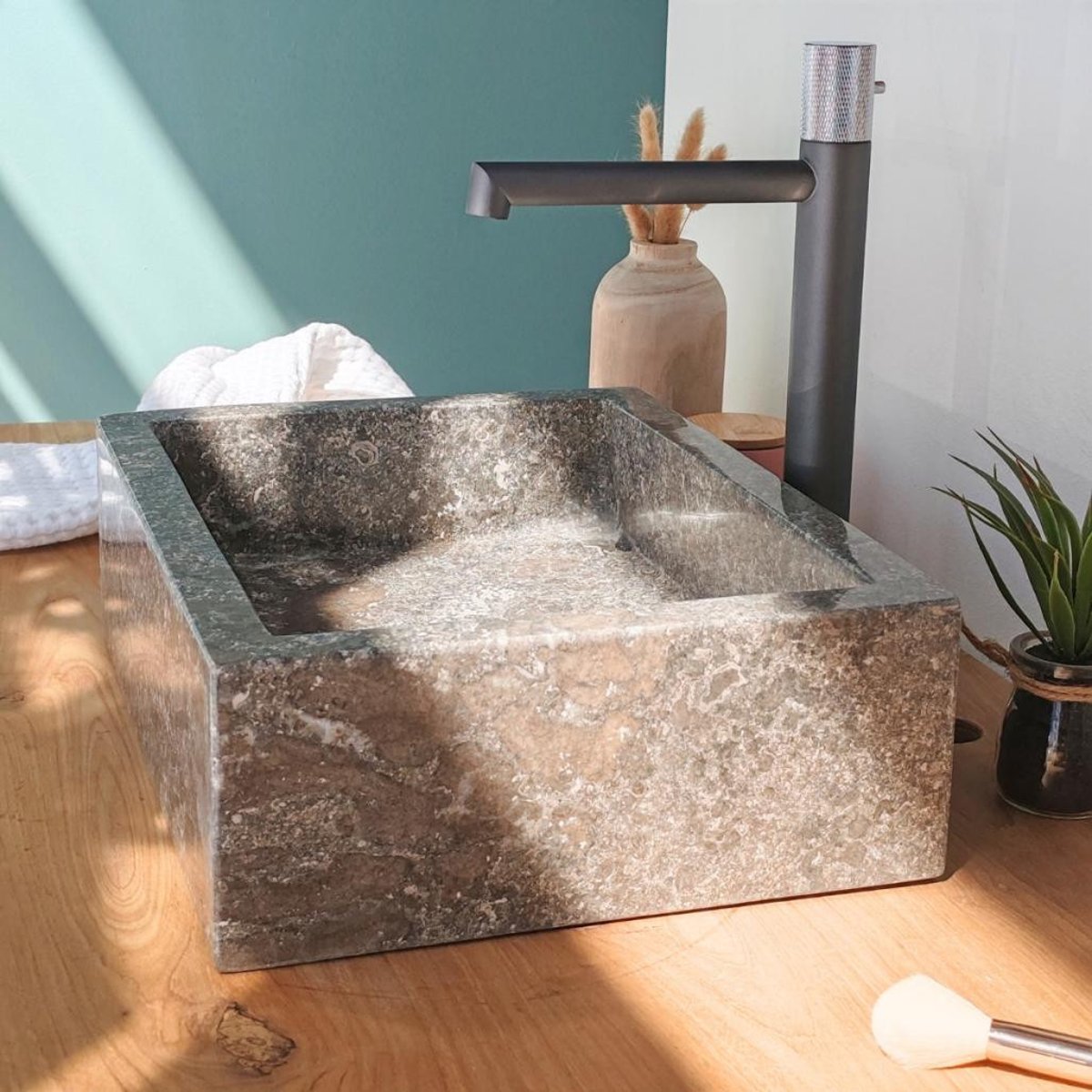 Vasque rectangle 30cm x 40 cm MILAN gris, WANDA COLLECTION