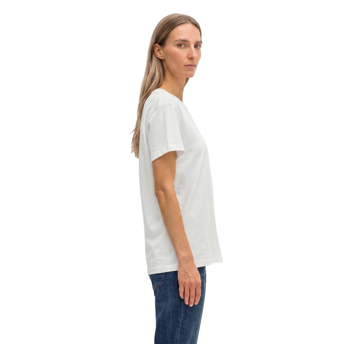 T-shirt ample basique en coton biologique blanc, MARC O'POLO