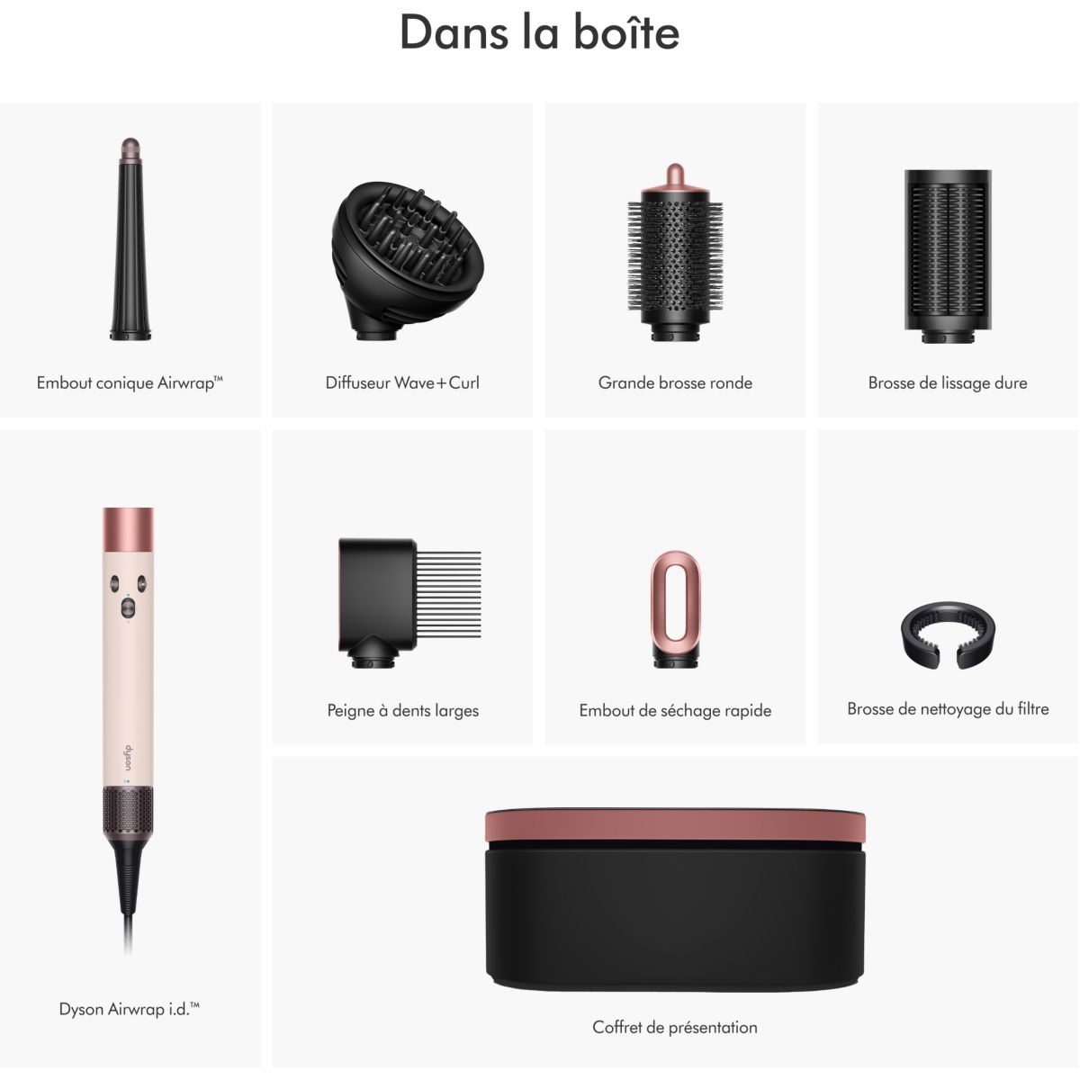 Fer multistyle Airwrap i.d Bouclés à frisés Rose Céramique couleur unique, DYSON