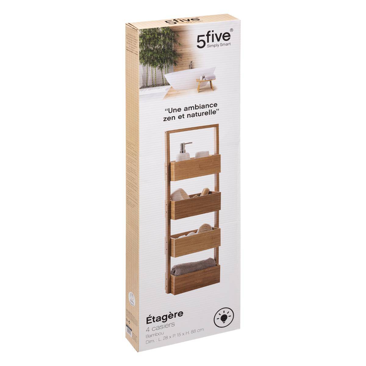 Desserte 4 niveaux beige, 5FIVE SIMPLY SMART