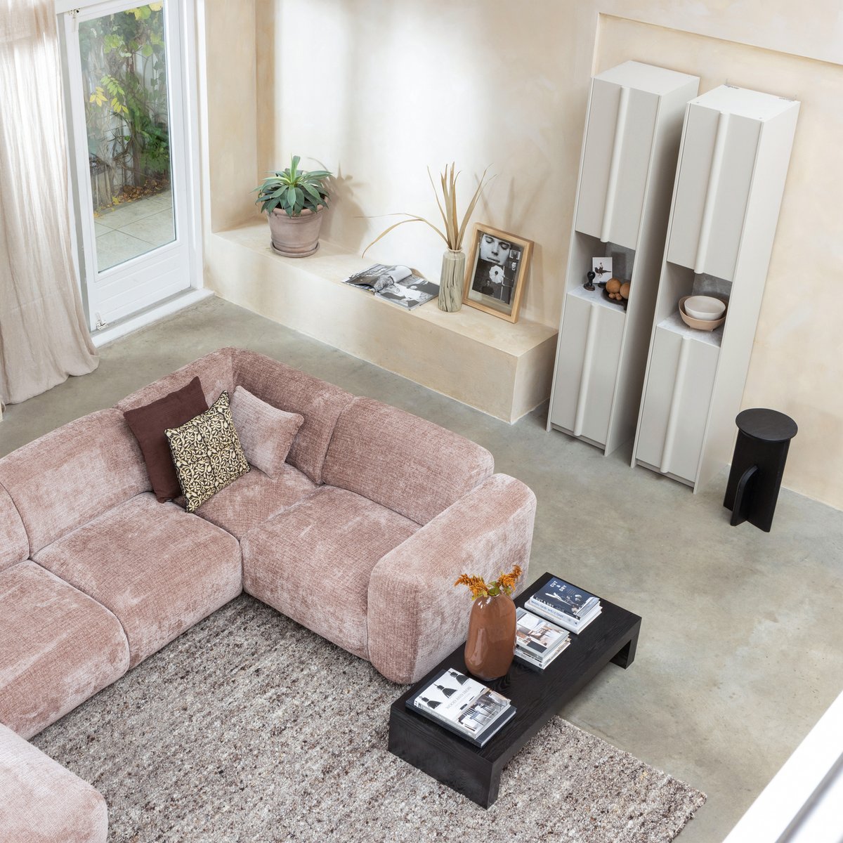 Armoire 1 porte en pin BASU brume, WOOOD