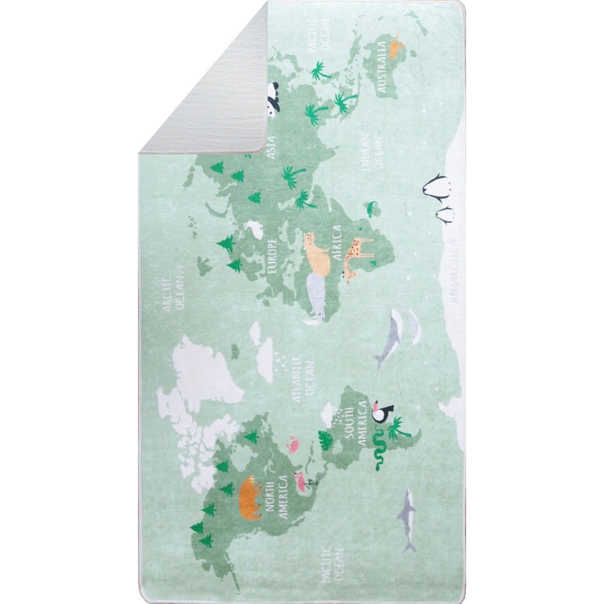 Tapis chambre enfant Monde Vert vert, EDEN