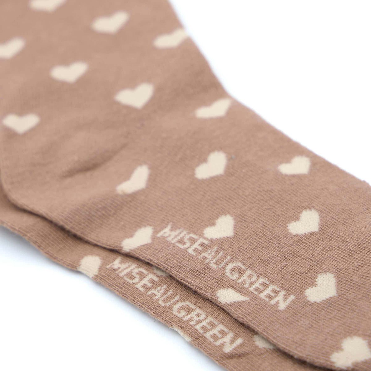 Chaussettes cœurs Guilie taupe, MISE AU GREEN