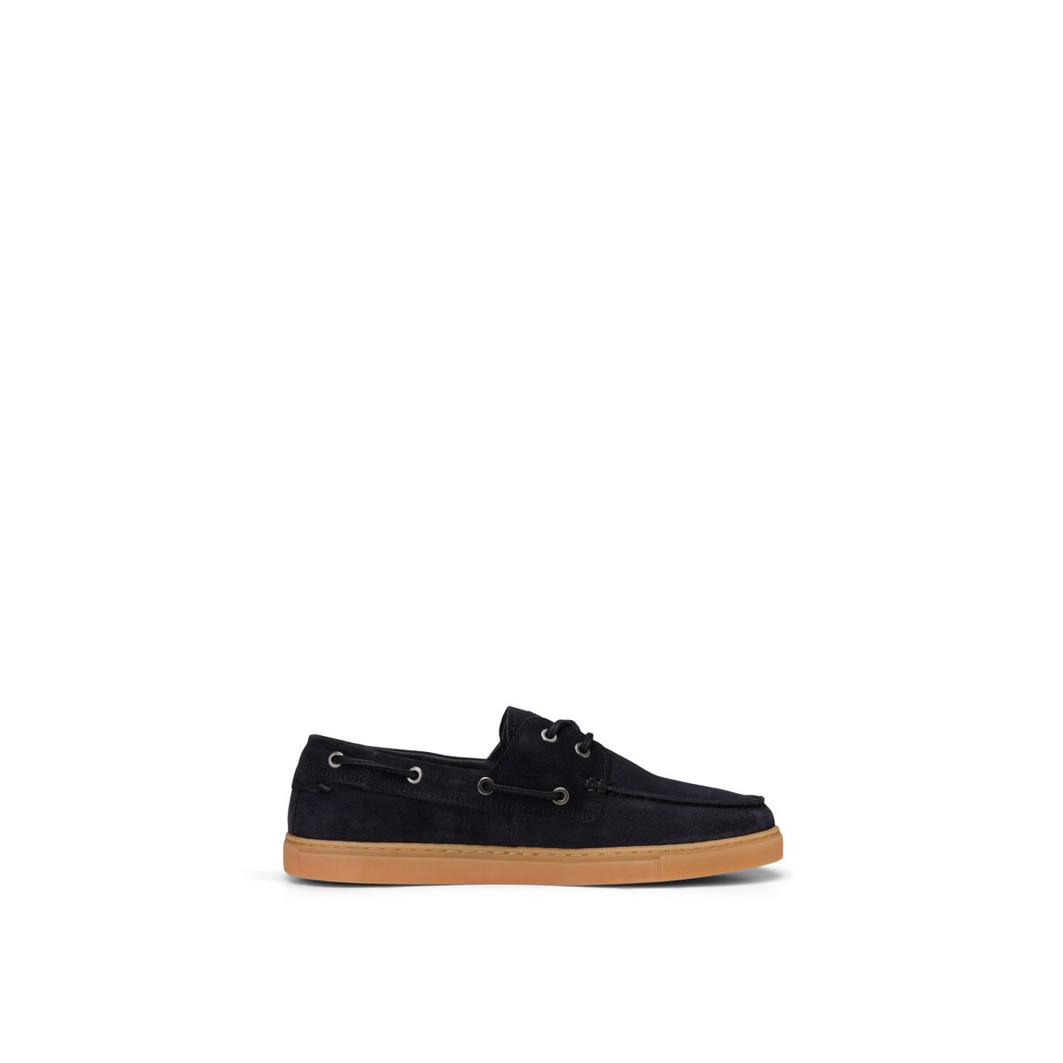 Mocassin modèle à carreaux en cuir velours bleu fonce, MARC O'POLO
