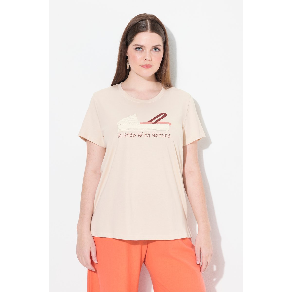 T-shirt, chaussure, col rond blanc perle, ULLA POPKEN