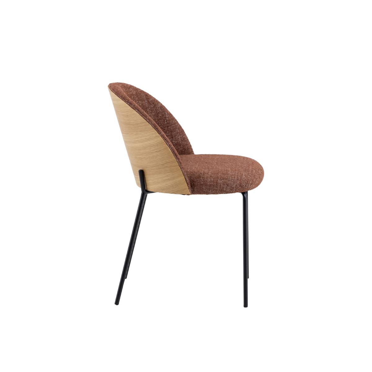 Lot de 2 chaises en tissu et bois NYSSA rouge, MADE IN MEUBLES 