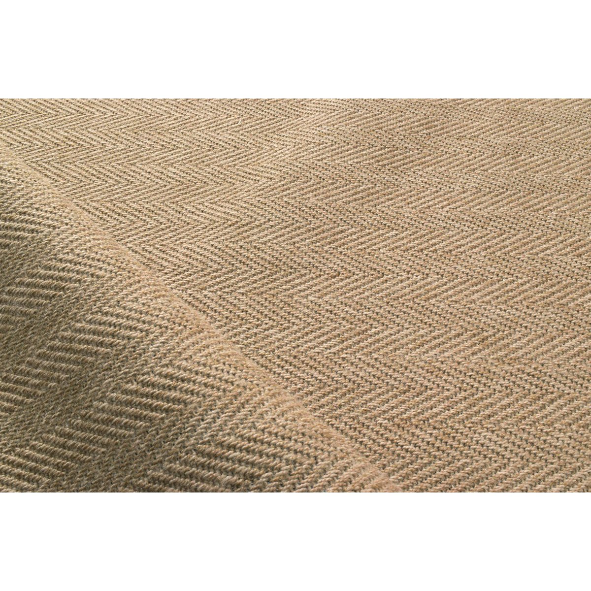 Tapis intérieur extérieur rond aspect jute cheuvrons NATURE beige, NAZAR RUGS