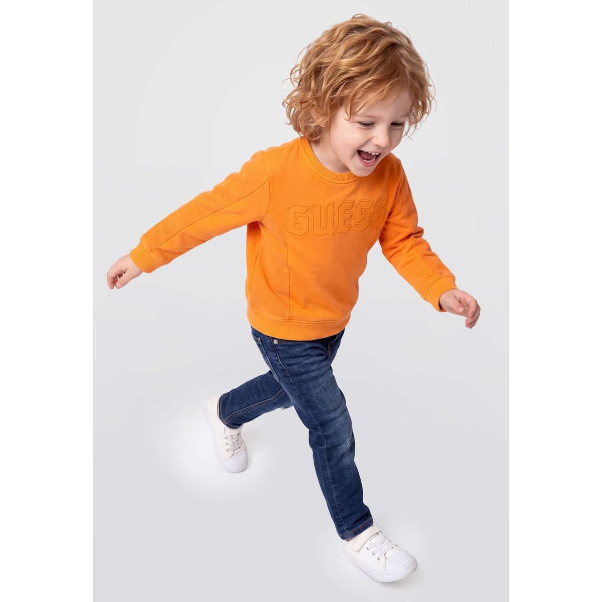 Sweat-Shirt Brodé orange, GUESS KIDS