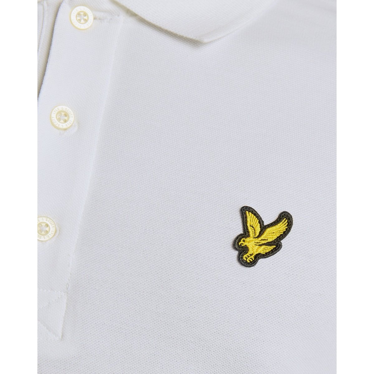 Polo manches longues en coton blanc, LYLE & SCOTT