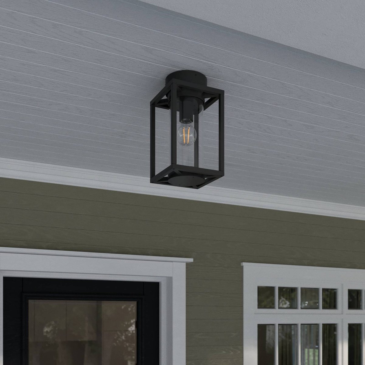 Plafonnier en aluminium moderne, Ferda anthracite, LUCANDE