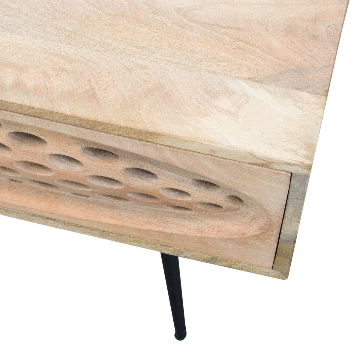 Table basse en bois de manguier 942 noir, MADE IN MEUBLES