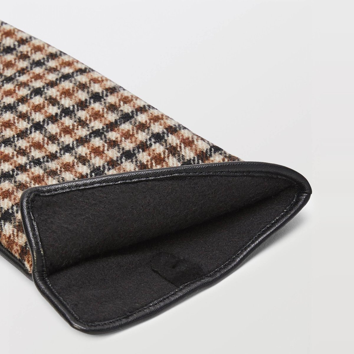 Gants à carreaux en cuir chevreuil, MONOPRIX