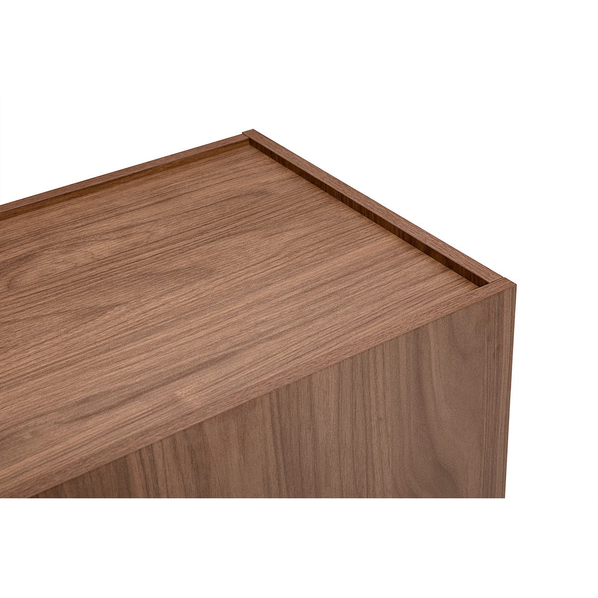 Buffet vintage finition bois foncé noyer 2 portes L120 cm SANAA couleur unique, MILIBOO