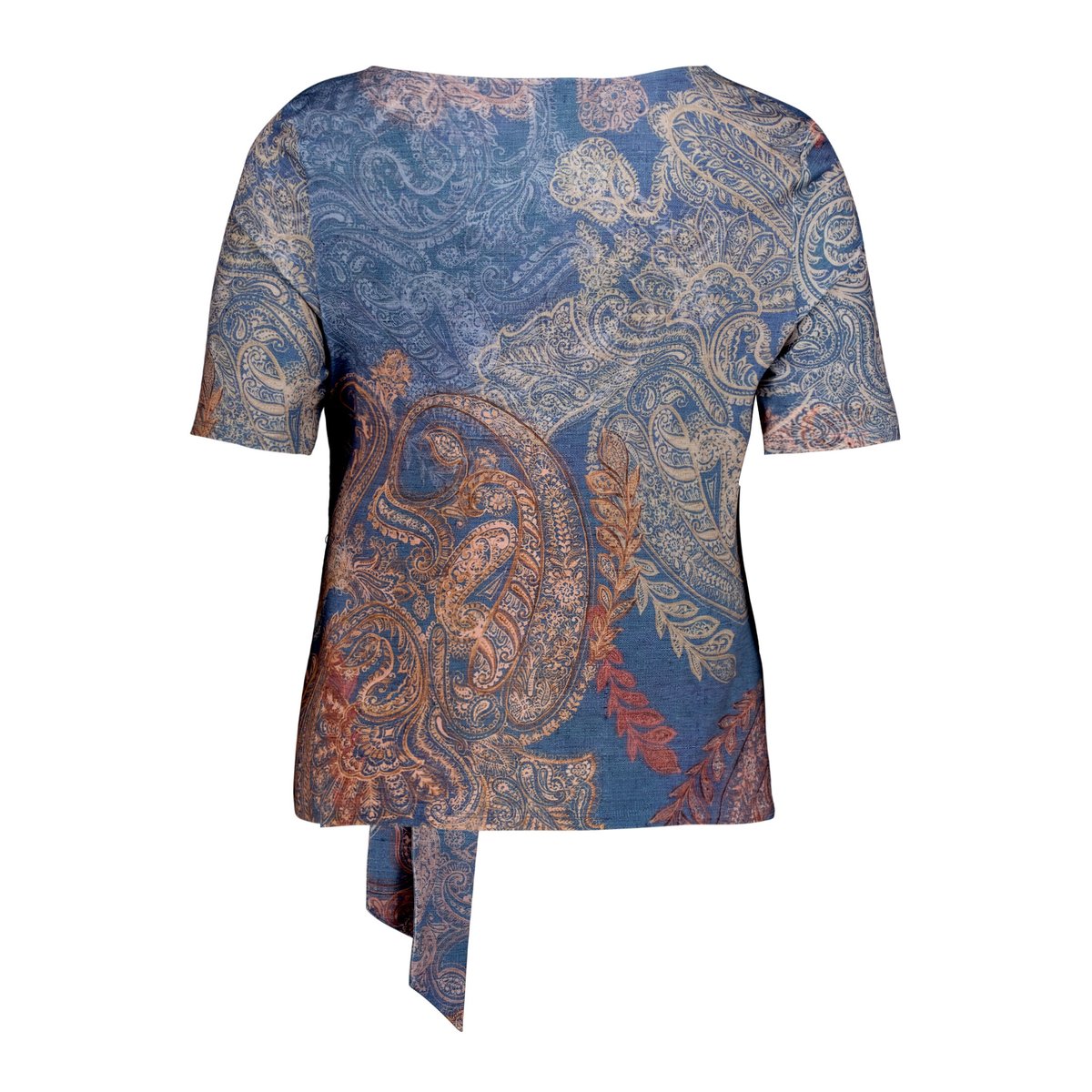 Haut imprimé à nœud bleu/rouge, BETTY BARCLAY