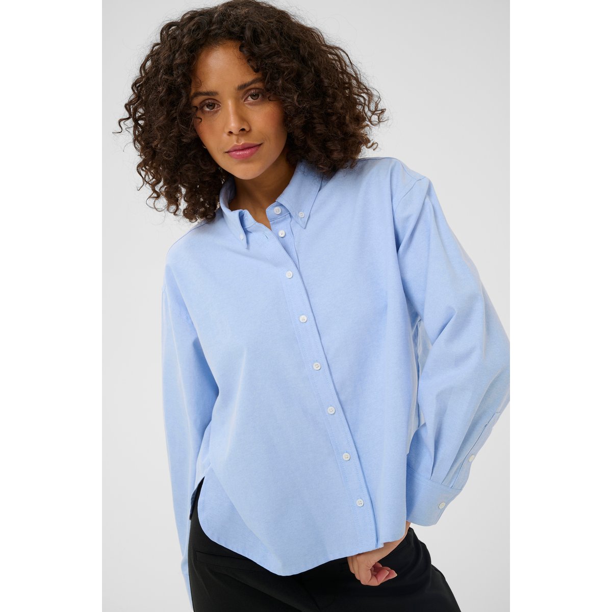 Chemise à manches longues bleu blue fog cc, KAFFE