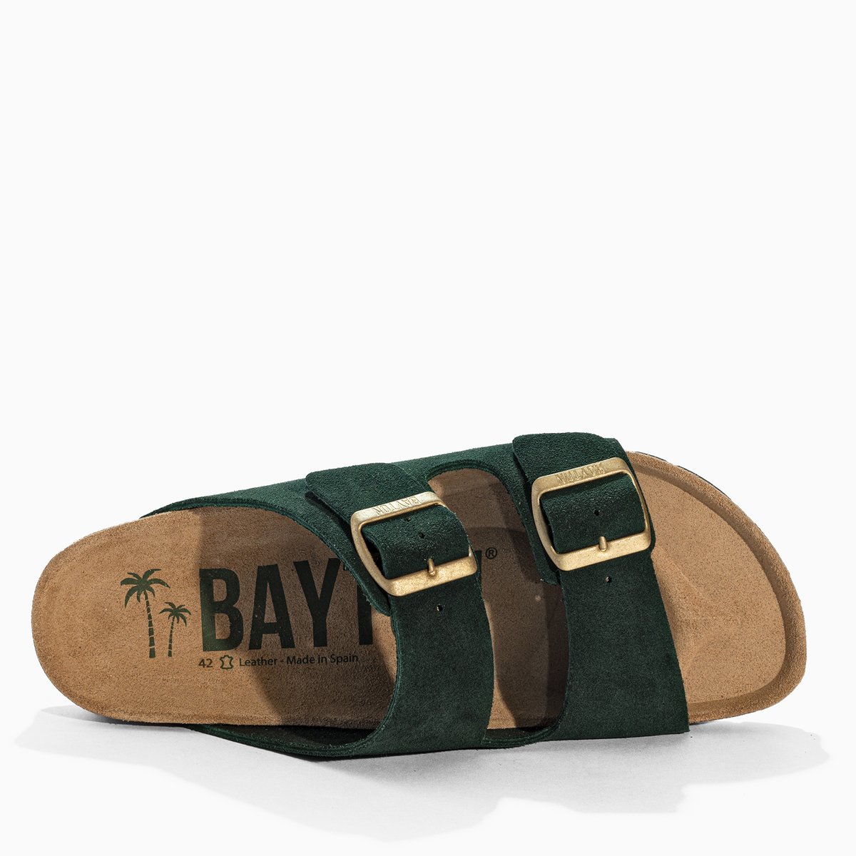 Sandales en cuir suédé ATLAS dark green, BAYTON
