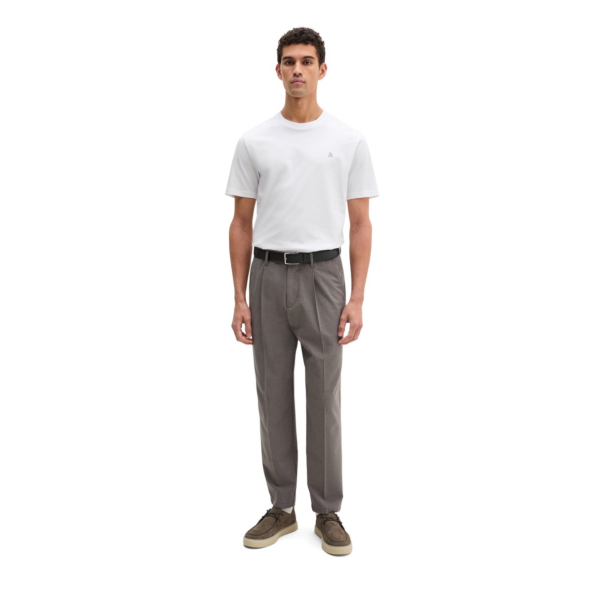 Lot de trois t-shirts col rond regular en pur coton bio blanc, MARC O'POLO