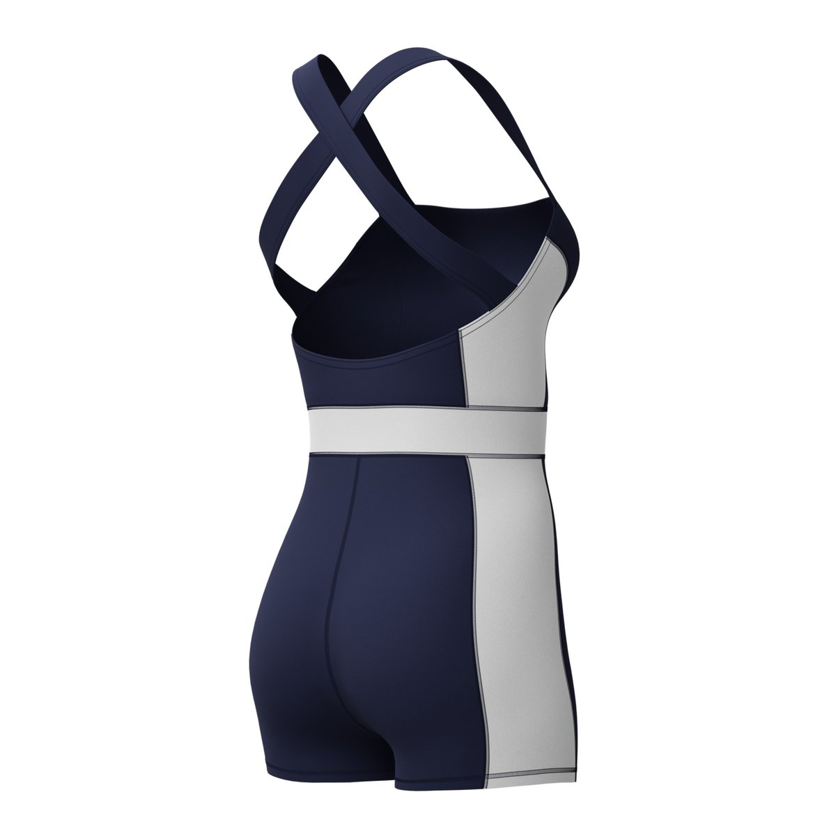 Maillot de bain 1 pièce shorty motif/style blocs de couleurs bleu marine, SPEEDO