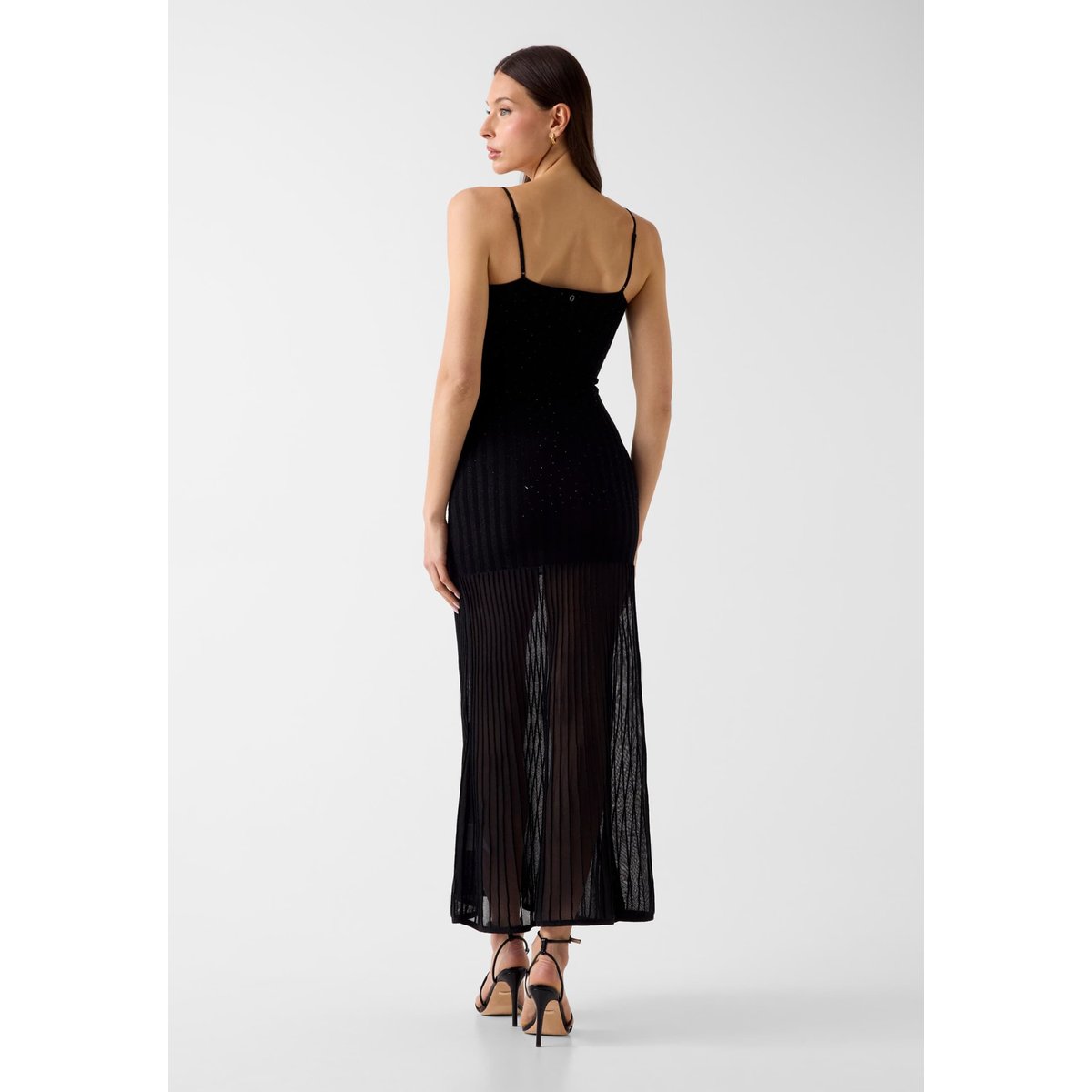 Côtelé Long Dress noir, GUESS