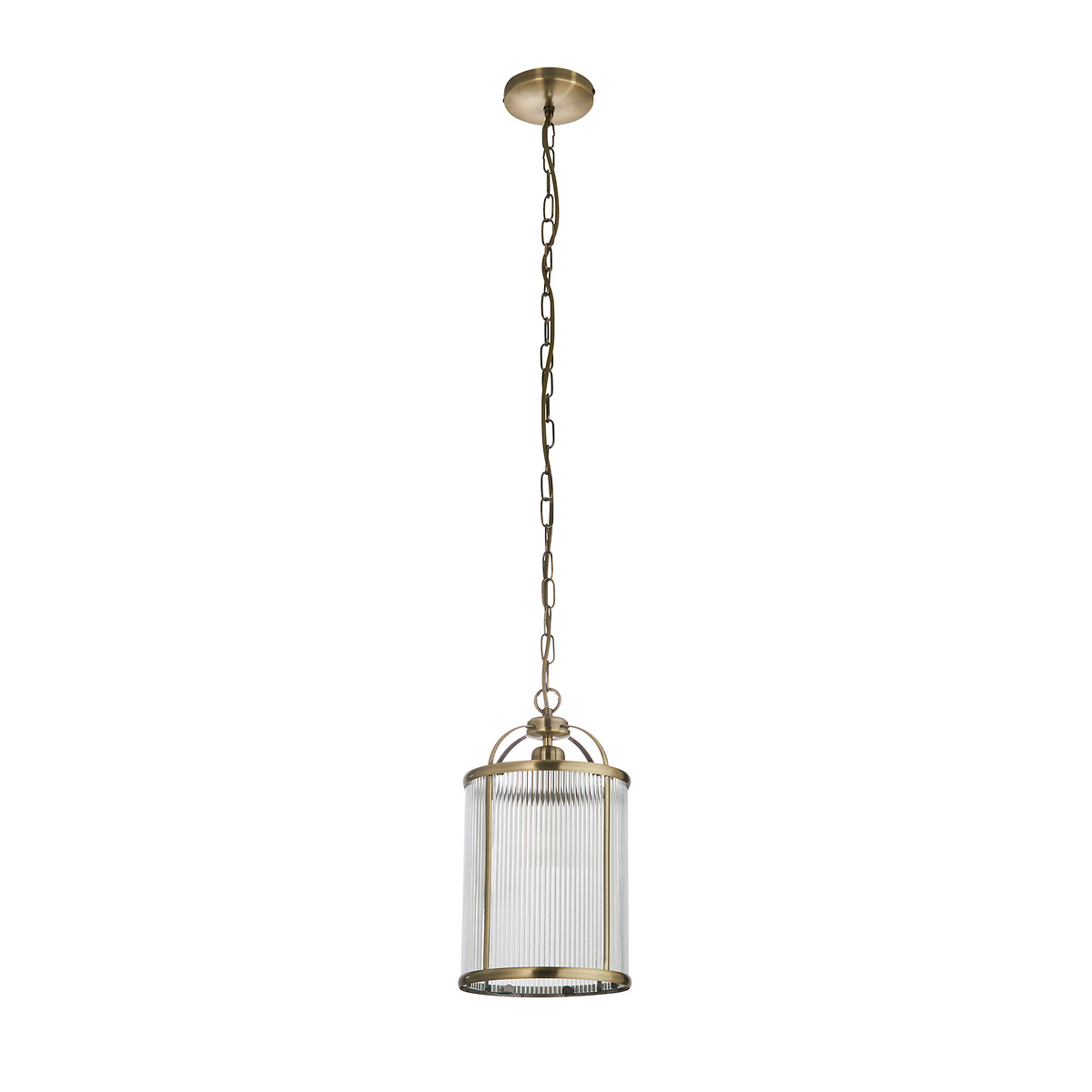 Layton 1-Light Ribbed Glass Pendant Light aged brass, SO'HOME